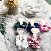 Hen Party Hair Tie - Silk Satin Scrunchies | Bridal Shower Gift Decorations, Bride Tribe Favor, Bridesmaid Scrunchies, Bridesmaid Proposal